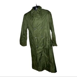 Vintage Military Centre Mfg Raincoat Nylon Rubber Coated Sz 38 Long